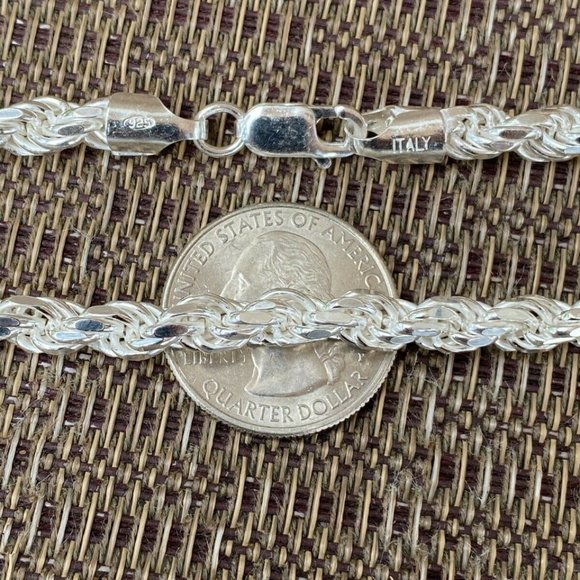 AGI ITALY Men's Rope Chain Real Solid 925 Sterling Silver Necklace 6mm 30" ITALY - Picture 8 of 15